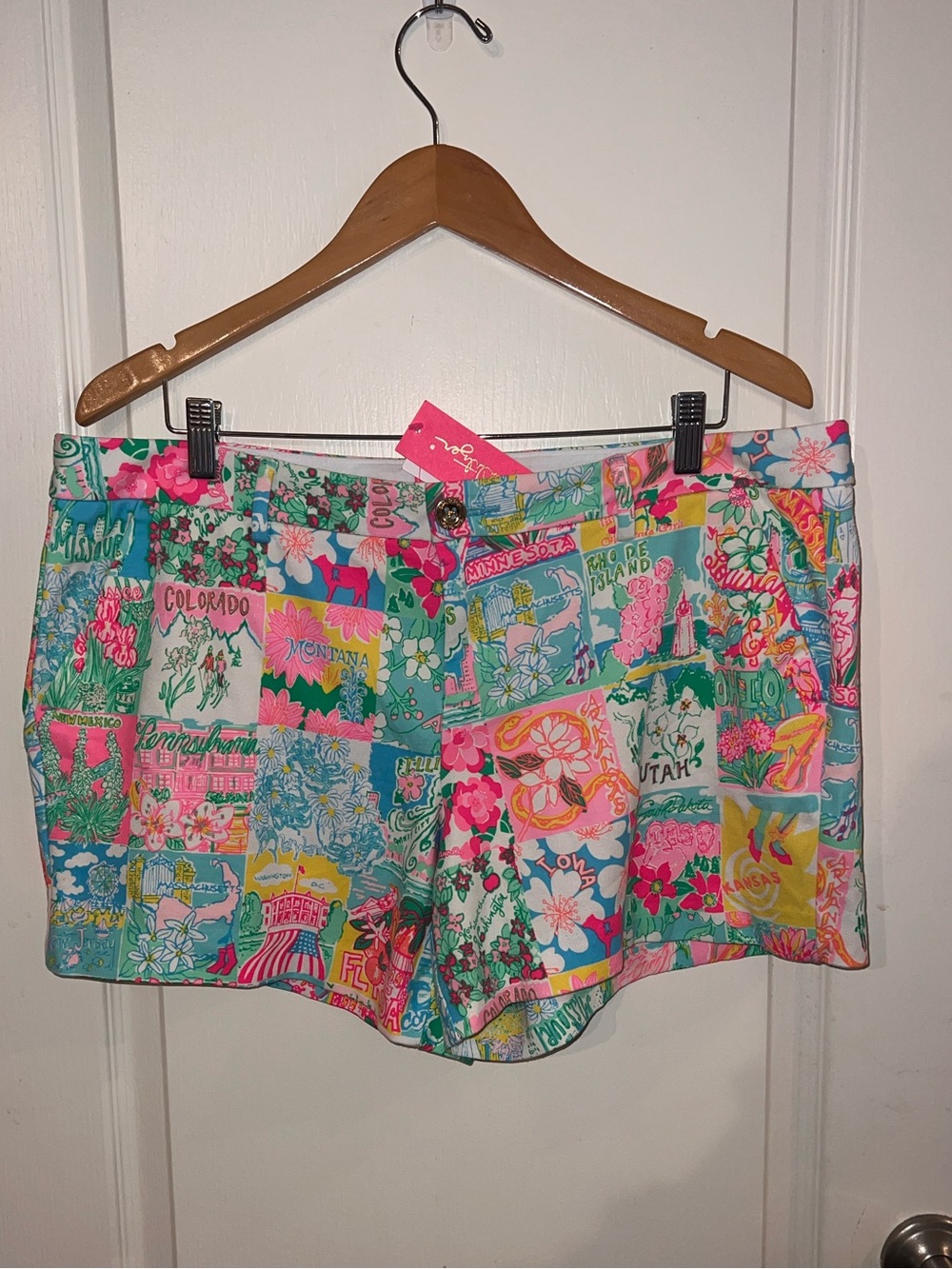 NWT Lilly Pulitzer Callahan 5” Knit Short Pop Up Lilly State Of Mind Size 16
